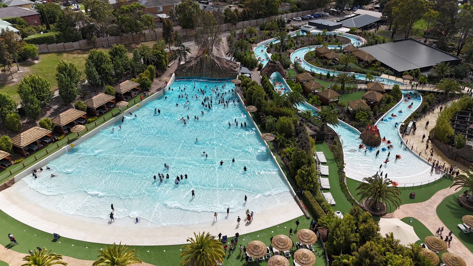 Funfields Theme Park — 2,200 square metre wave pool and 280 metre river delivered by Peninsula Aquatic